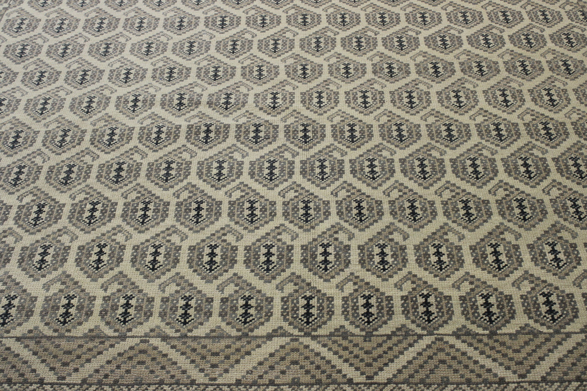 Close-up of wool pile, Blue & Gray rug