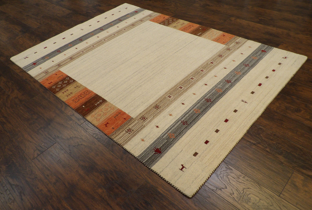 Full view of tribal Gabbeh rug