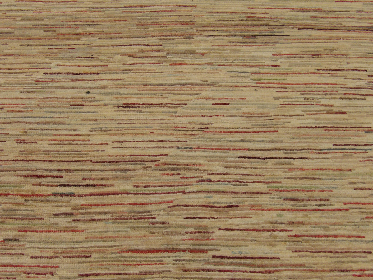 Back of Modern Stripe Natural Dye hand-knotted rug