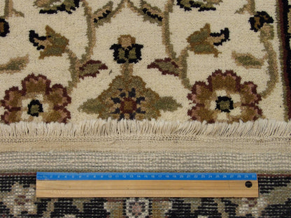 Black & Beige Turkish Knot Kashan Low Pile rug in room setting
