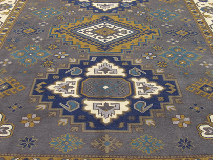 Back of Tribal Kazak hand-knotted rug