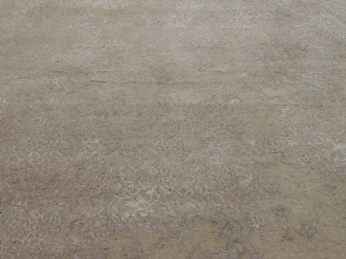Back of modern abstract hand-knotted rug
