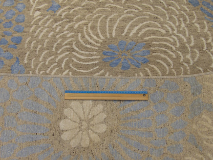 Back of Transitional Rose Design hand-knotted rug
