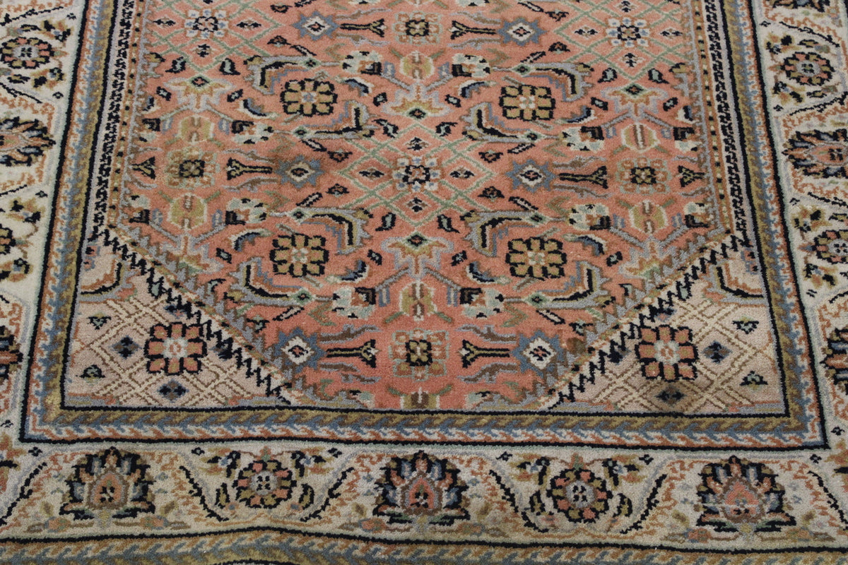 Close-up of wool pile, Pink rug