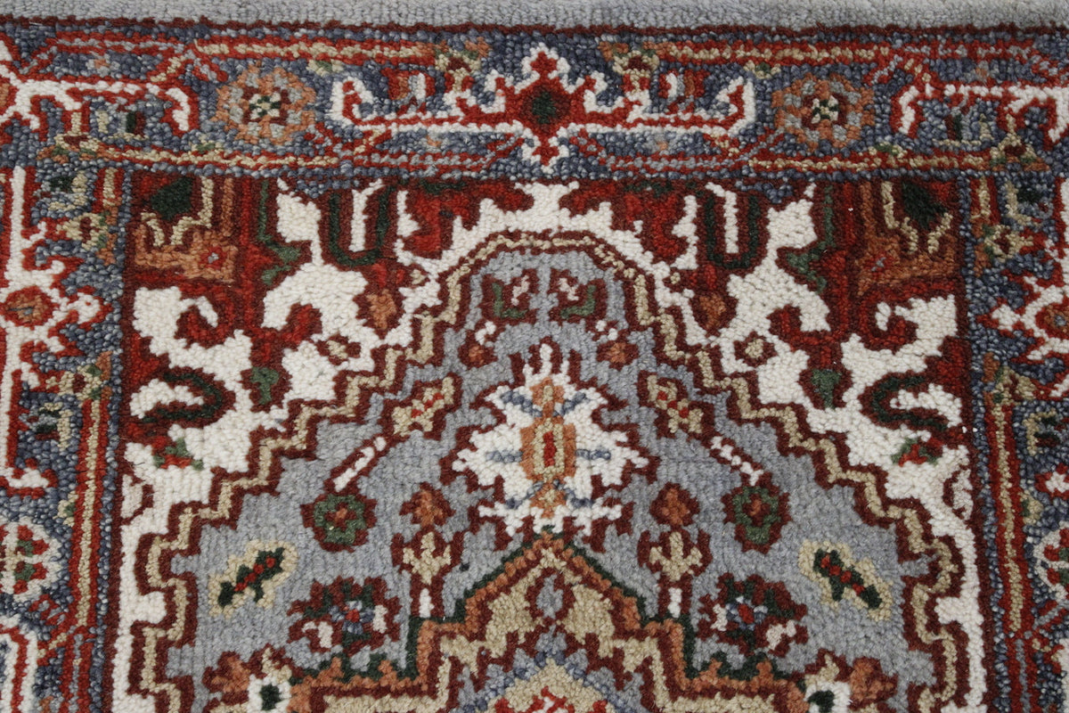 Close-up of wool pile, Blue rug