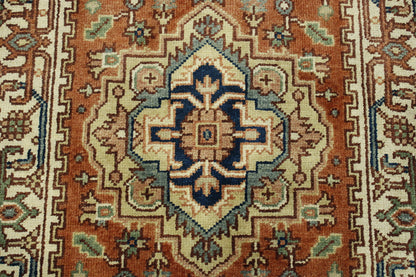 Back of Tribal Indo Heriz hand-knotted rug