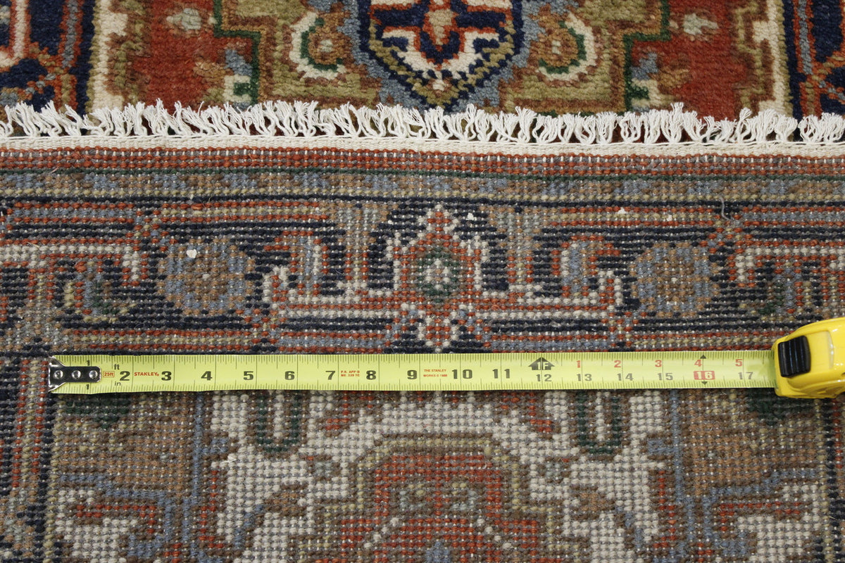 Back of Tribal Indo Heriz hand-knotted rug