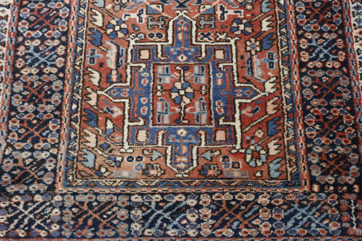 Full view of Traditional Antique Heriz rug