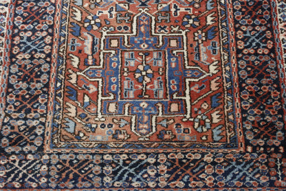 Full view of Traditional Antique Heriz rug