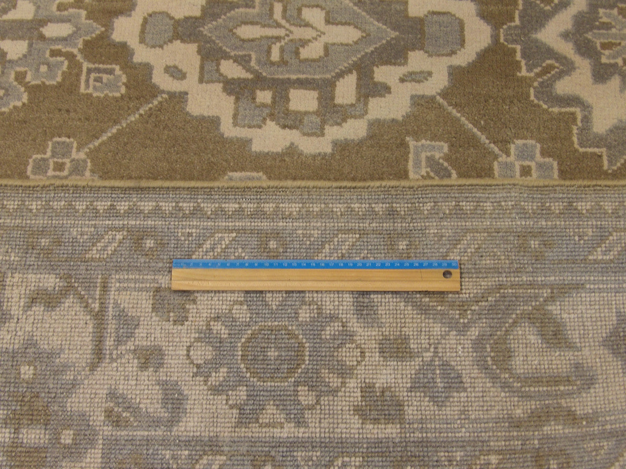 Green & Beige Turk Oushak Natural Dye rug in room setting