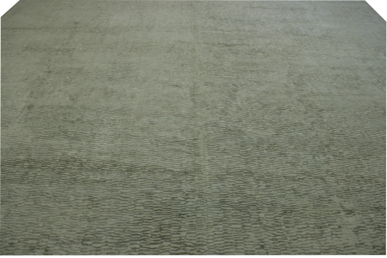White Modern Grass Design rug in room setting