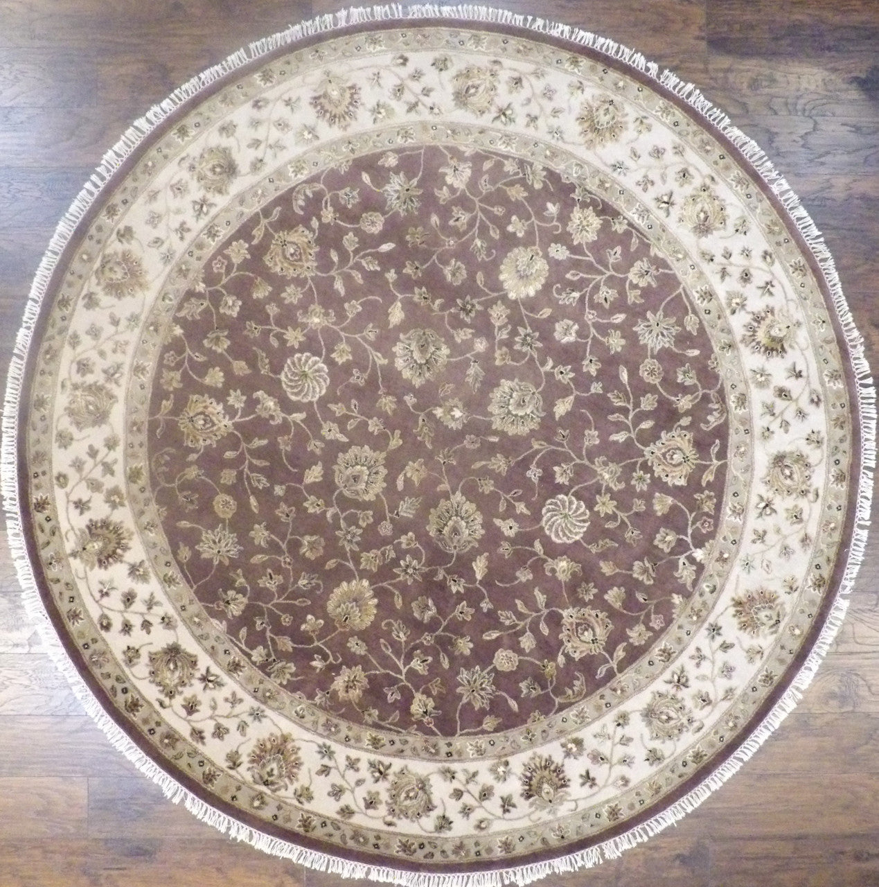 Jaipur Silky Wash Kashan hand-knotted wool rug in Brown & Beige, full view