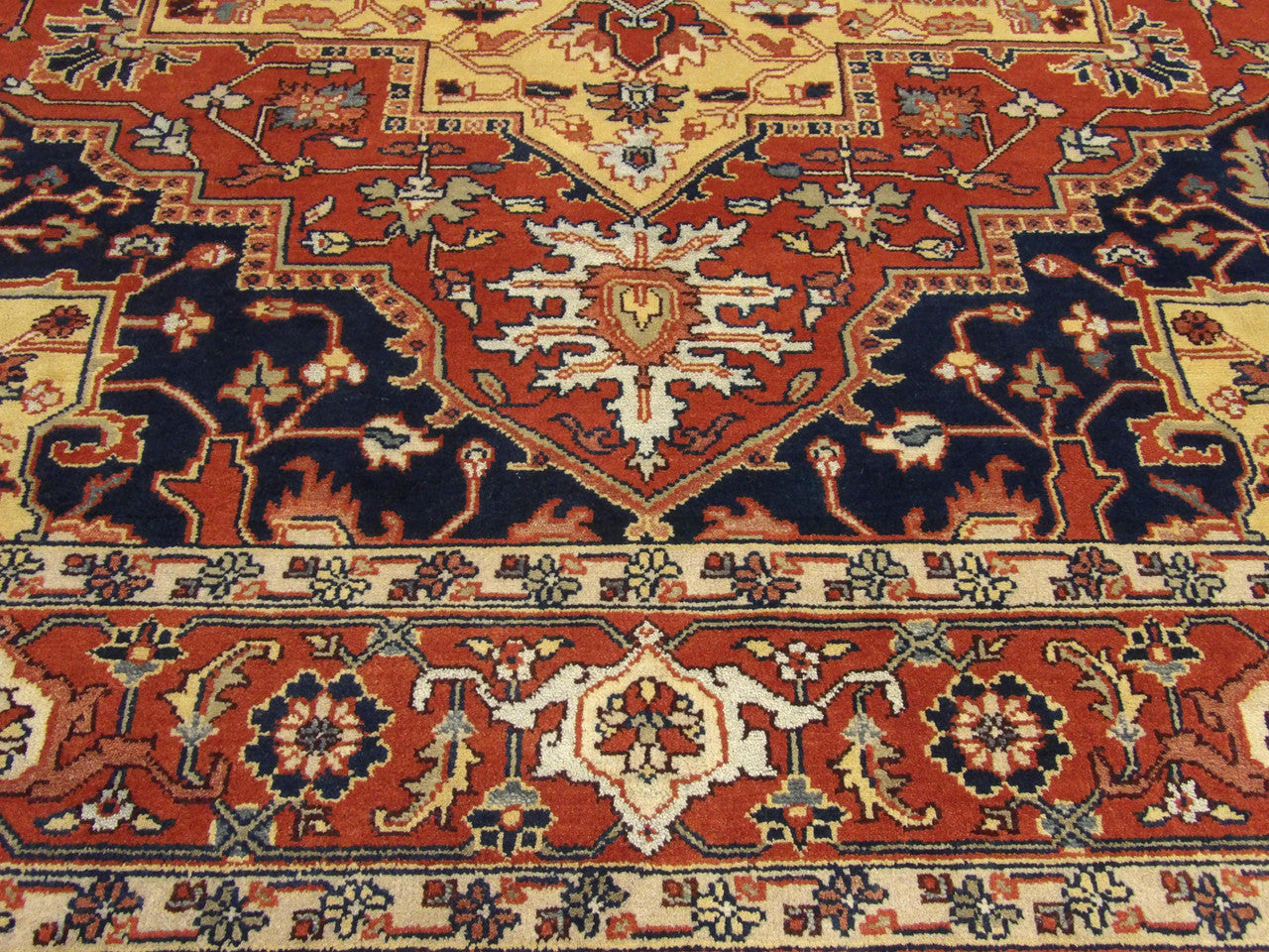 Tribal Sherapi rug border detail