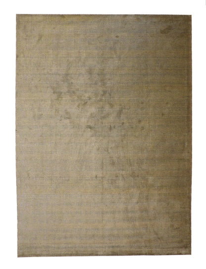 Modern Grass Design hand-knotted wool rug in Brown & Gold, full view