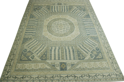 Oushak Khotan rug border detail