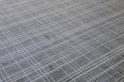 Close-up of wool pile, Gray & White rug