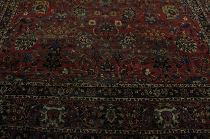 Traditional Antique Farahan rug corner detail