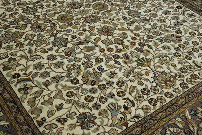 Brown & White Traditional Herake Design rug in room setting