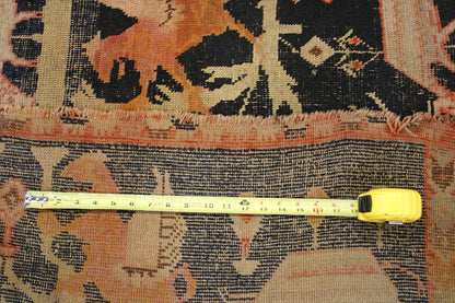Full view of Traditional Antique Tabriz Lowpile Worn Fair Condition rug