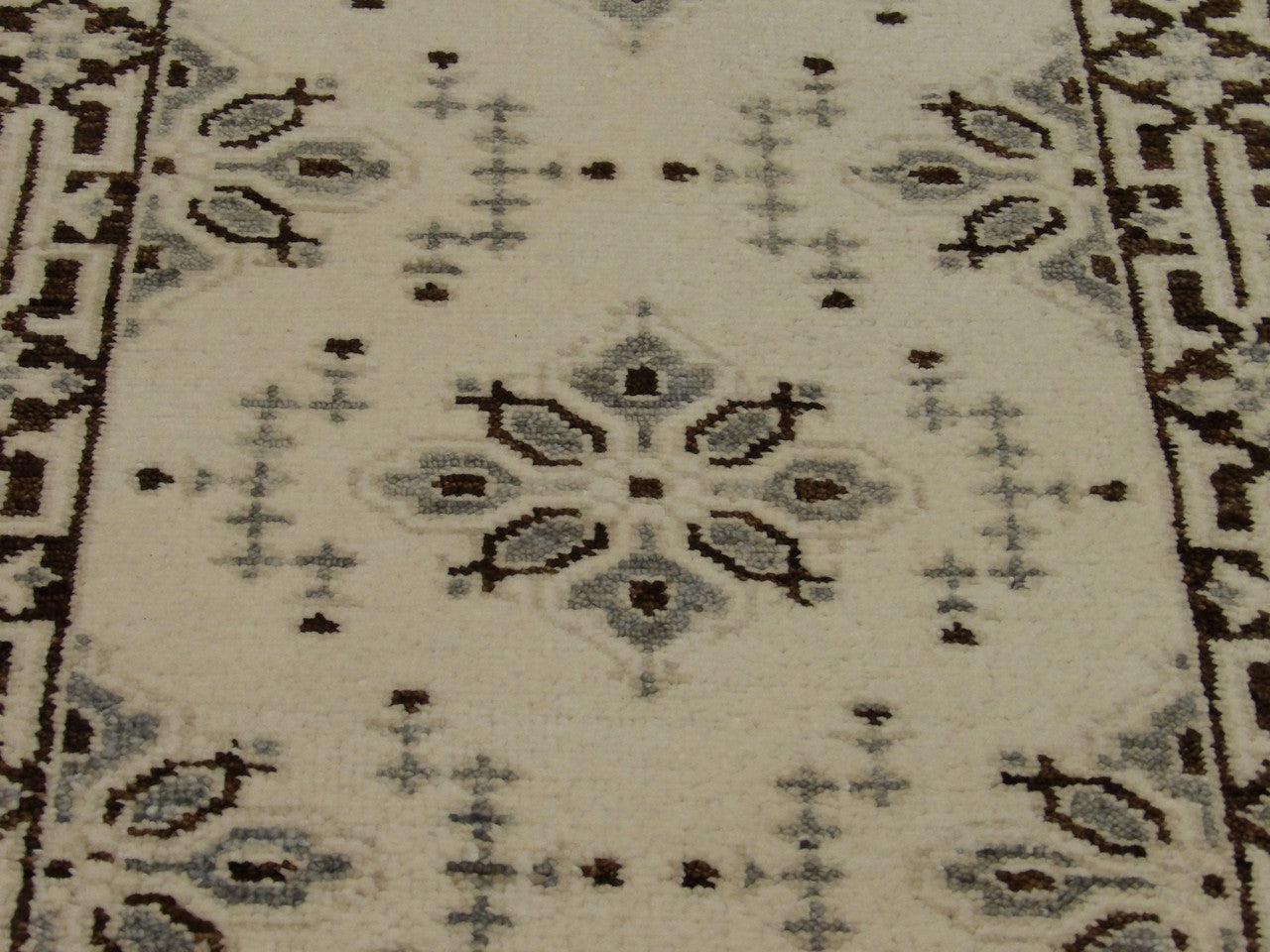 Back of tribal hand-knotted runner