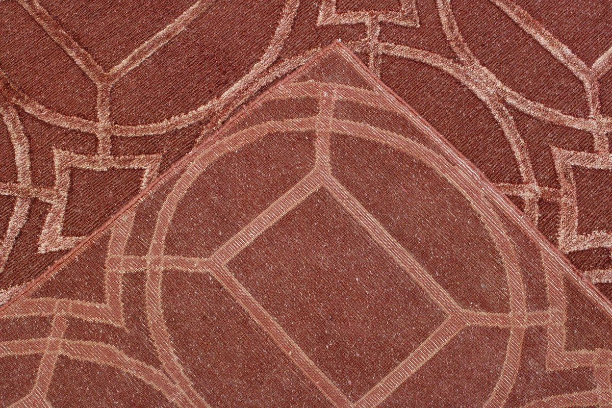 Back of Modern Circle Design hand-knotted rug