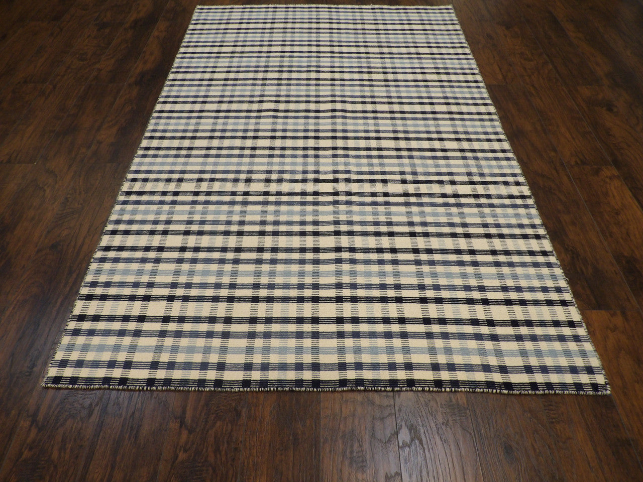 Close-up of wool pile, Blue rug
