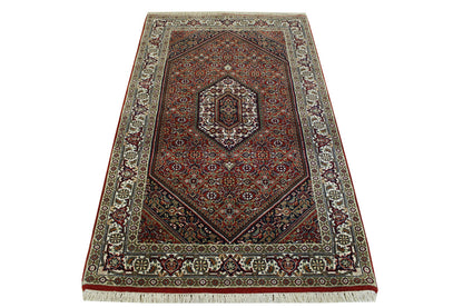 Traditional Indo Bidjar rug border detail