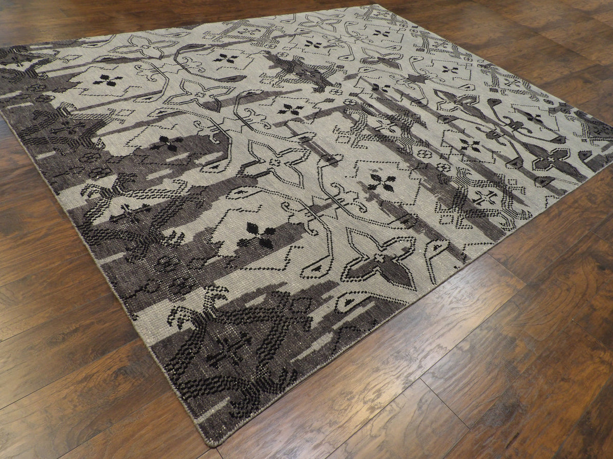 Full view of tribal Oushak rug