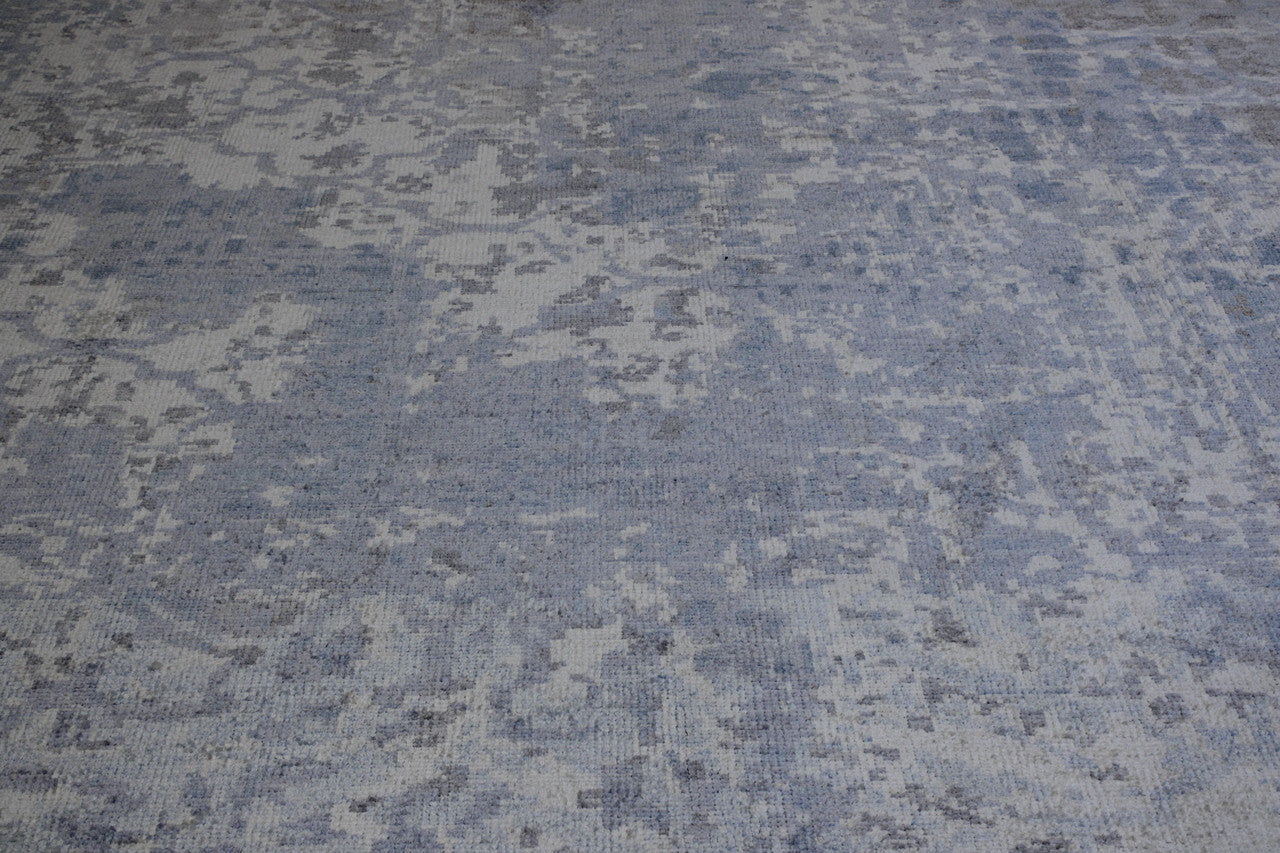 Modern Abstract Distress Design rug corner detail