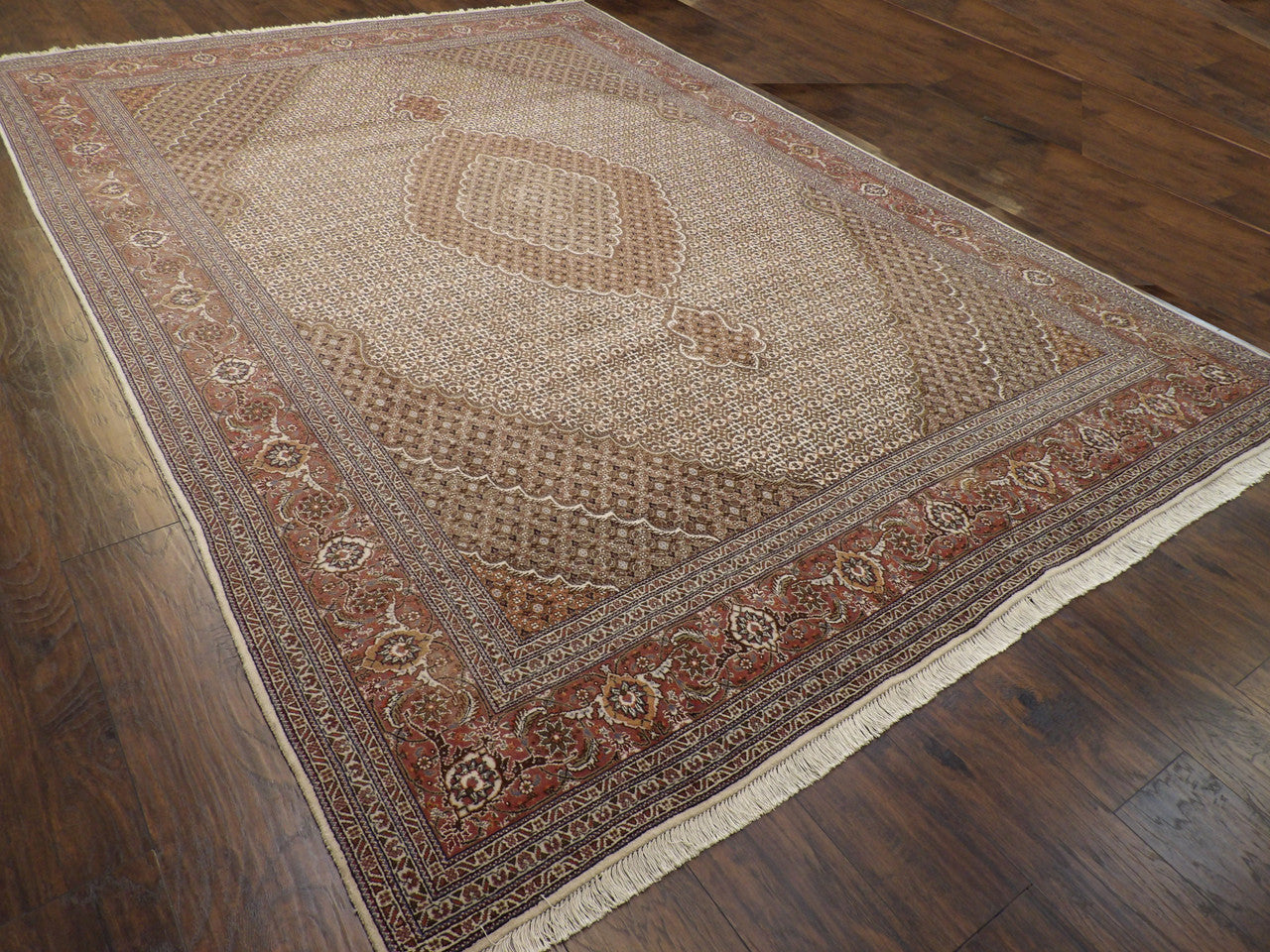 Full view of Fine Persian Fish Mahi Tabriz rug