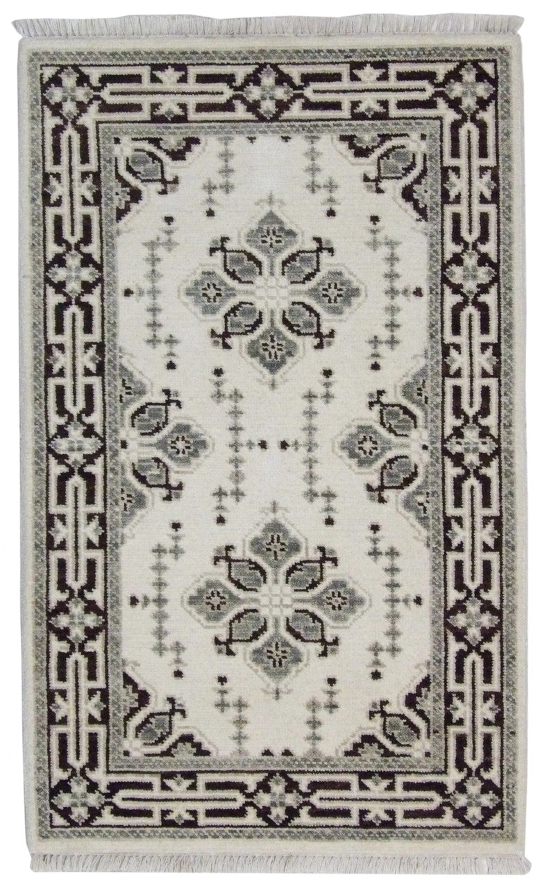 Ziegler Oushak hand-knotted wool rug in Brown & Beige, full view