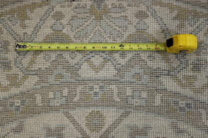 Blue & Gray Oushak Indo Ziegler rug in room setting