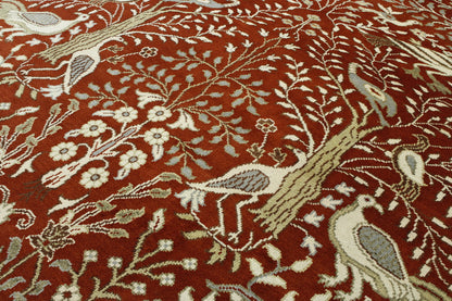 Red Tribal Ziegler rug in room setting