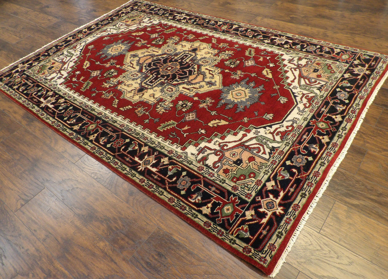 Full view of Tribal Heriz rug