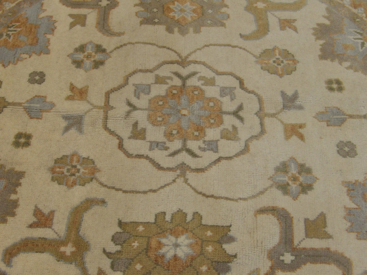 Back of Turk Oushak Natural Dye hand-knotted rug
