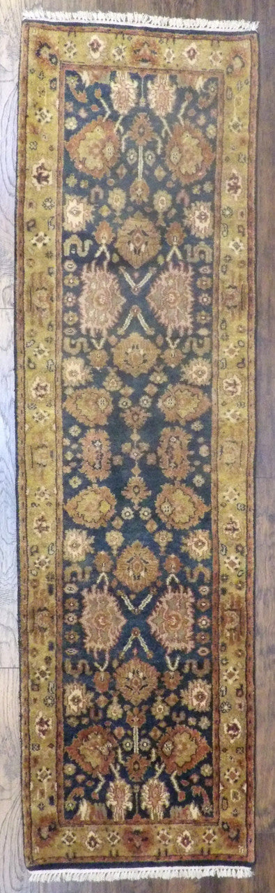 Jaipur Kashan Antique Wash hand-knotted wool rug in Gold & Green, full view
