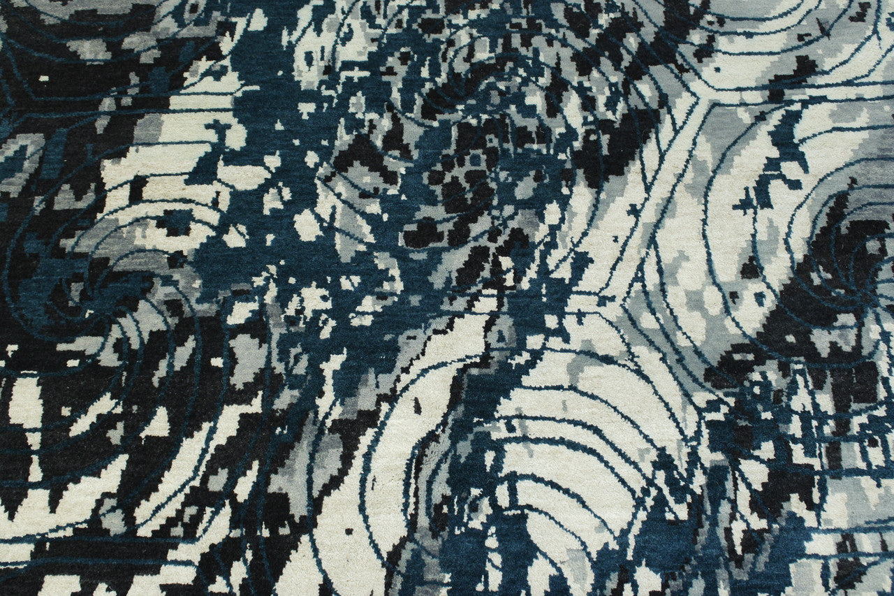Full view of Modern Ikat Design rug