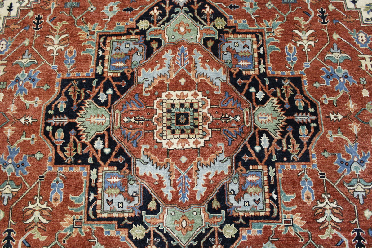Back of Tribal Fine Sherapi hand-knotted rug