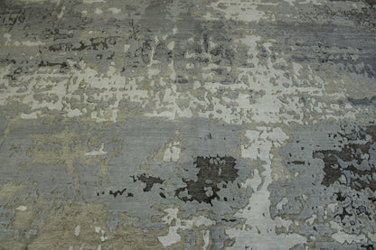 Back of Modern Abstract Broken Design hand-knotted rug