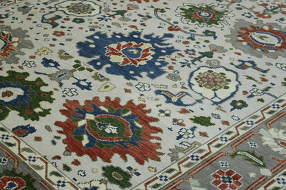 Back of Oushak Ziegler hand-knotted rug