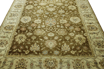 Traditional Indo Ziegler Chobi rug border detail