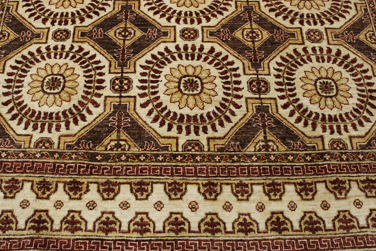 Close-up of wool pile, Brown rug