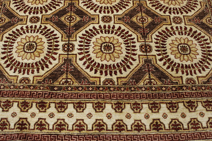 Close-up of wool pile, Brown rug