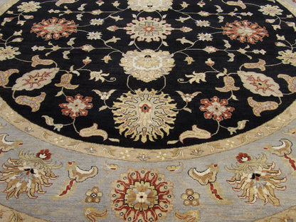 Ziegler Oushak / Peshawar hand-knotted wool rug in Black, 10'2" x 10'2", SKU w495