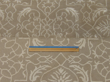 Wool-silk texture close-up, gray and beige broken design