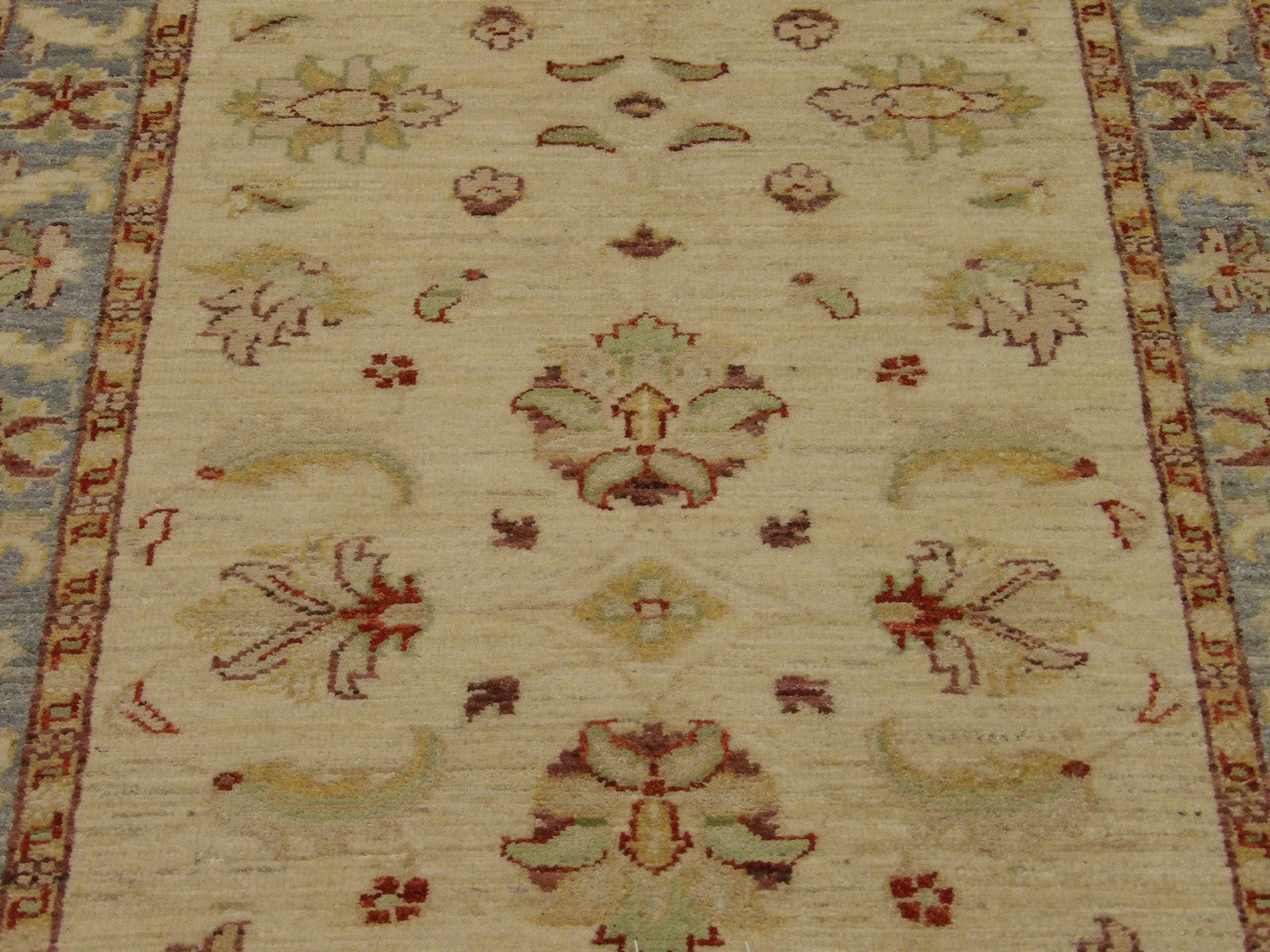 Back of Oushak Chobi Natural Dye hand-knotted rug