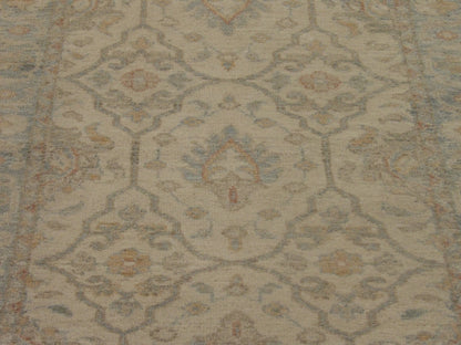 Back of Oushak hand-knotted runner