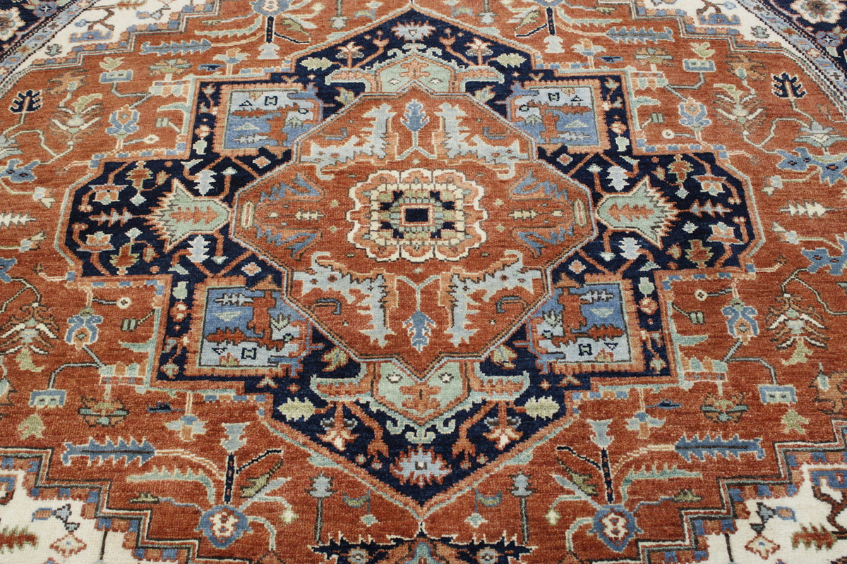 Back of Tribal Fine Sherapi hand-knotted rug