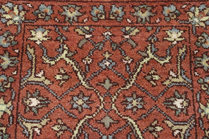 Tribal Indo Heriz rug border detail