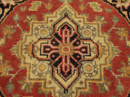 Back of Tribal Heriz hand-knotted rug